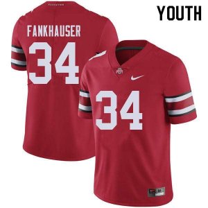 NCAA Ohio State Buckeyes Youth #34 Owen Fankhauser Red Nike Football College Jersey PVS4245MW